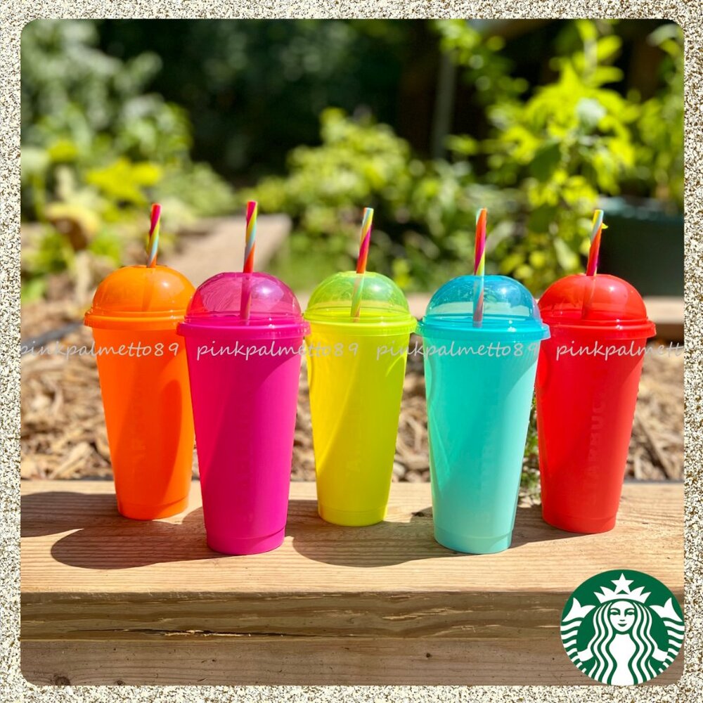 ⭐️ NWT 2025 Starbucks Summer Reusable Venti Dome Cold Cups 5pk